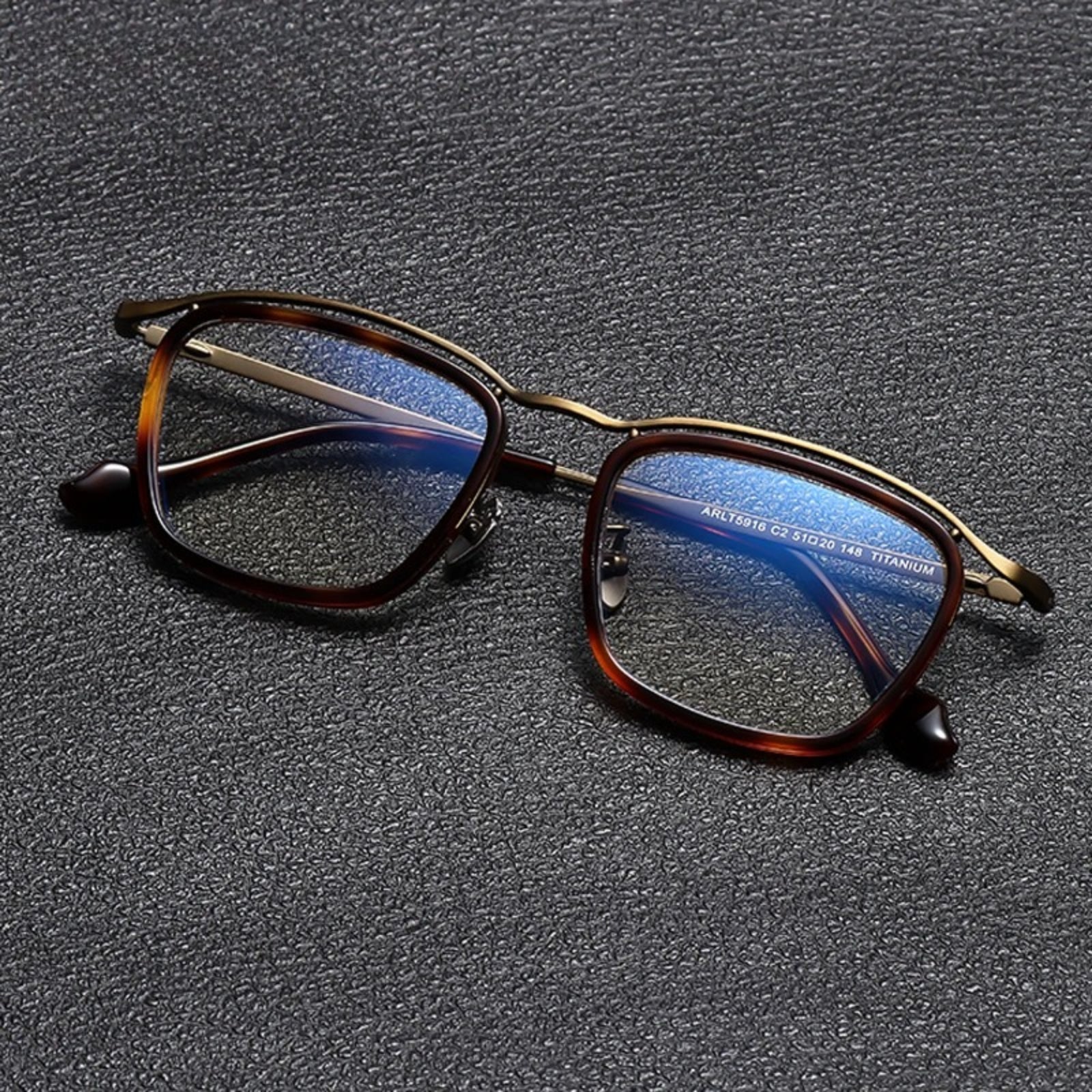 Titanium Acetate Square Prescription Eyeglasses | Affordable Retro Rx Glasses – CINILY UK side view