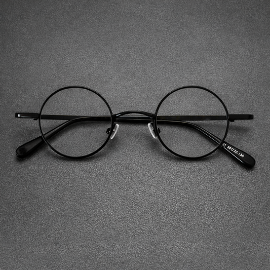 Vintage 38mm Small Round John Lennon Style Metal Eyeglass Frames with Spring Hinges