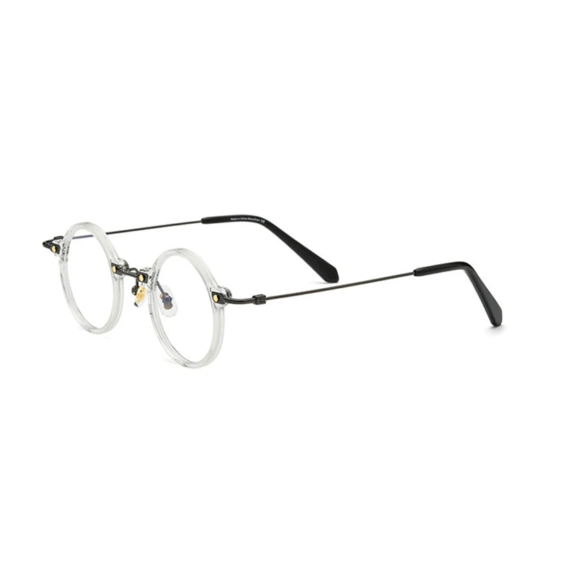 Titanium Acetate Crystal Round Eyeglasses