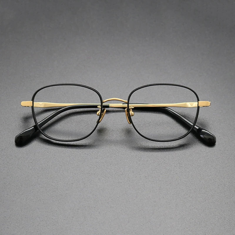 Titanium Blue Square Prescription Eyeglasses | Lightweight Retro Rx Glasses – CINILY UK - Black