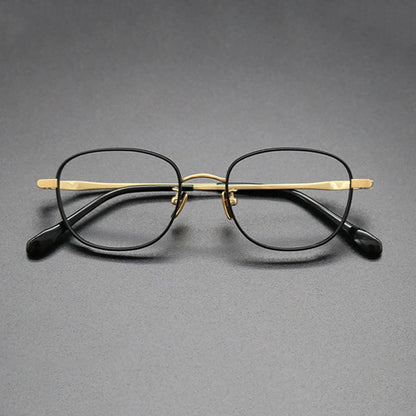 Titanium Blue Square Prescription Eyeglasses | Lightweight Retro Rx Glasses – CINILY UK additional product view