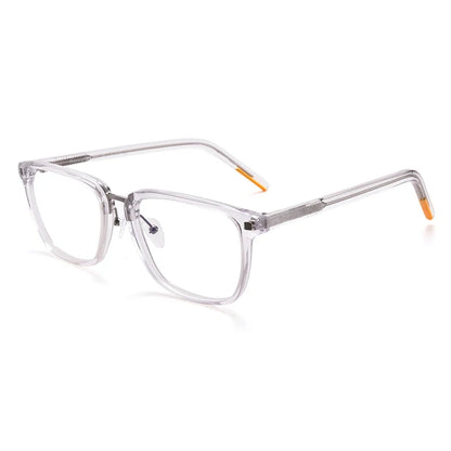Crystal Acetate Square Prescription Eyeglasses | Transparent Optical Frame for Rx Lenses – CINILY UK frame detail