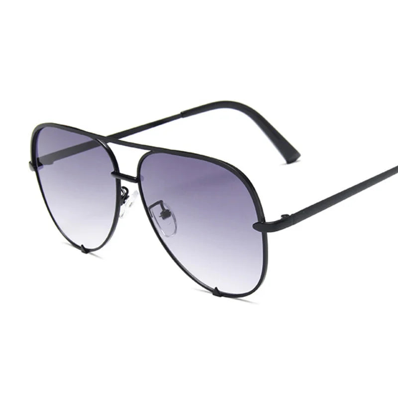 Alloy Aviator Gradient Mirror Sunglasses