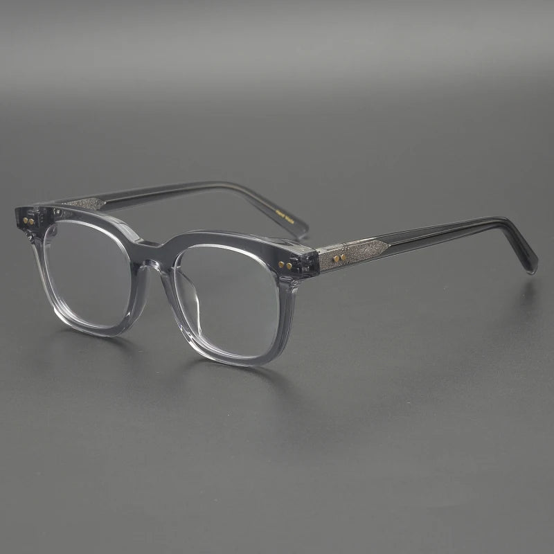 Acetate Emerald Square Prescription Eyeglasses | Retro Optical Frame for Rx Lenses – CINILY UK - Grey