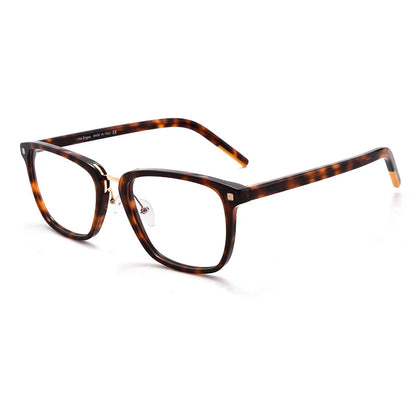 Crystal Acetate Square Prescription Eyeglasses | Transparent Optical Frame for Rx Lenses – CINILY UK front view