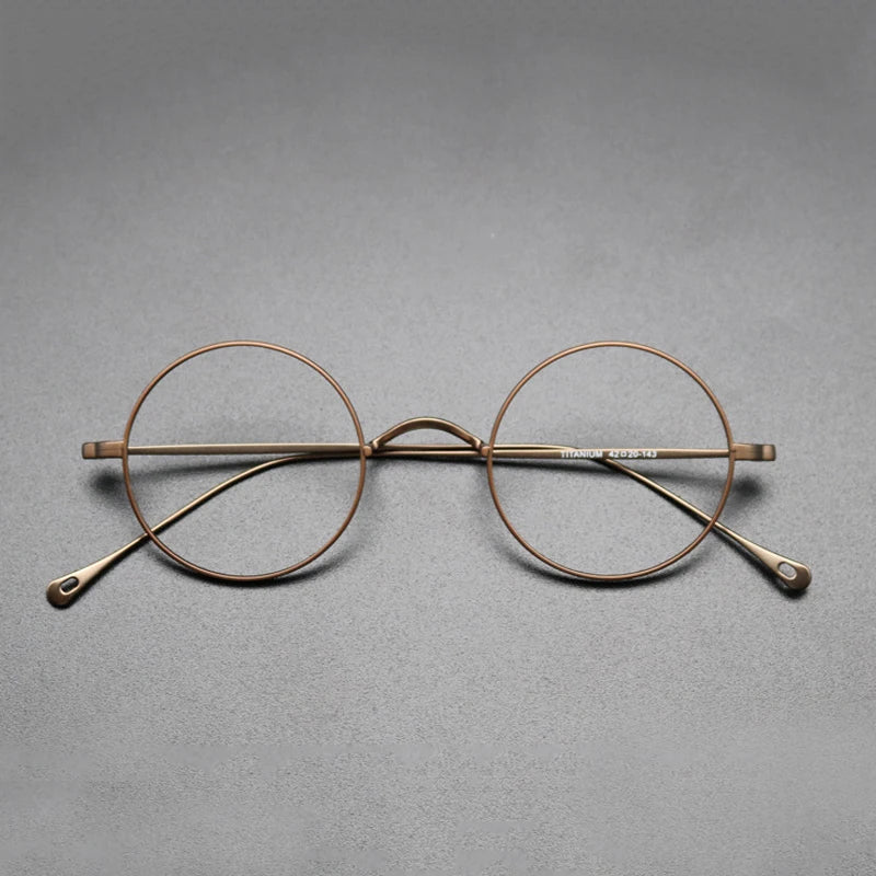 Petite Titanium Wire Round Prescription Eyeglasses | Ultra-Light Optical Frame for Rx Lenses – CINILY UK - Bronze