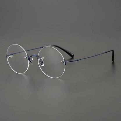 Titanium Rimless Round Prescription Eyeglasses | Ultra-Light Optical Frame for Rx Lenses – CINILY UK
