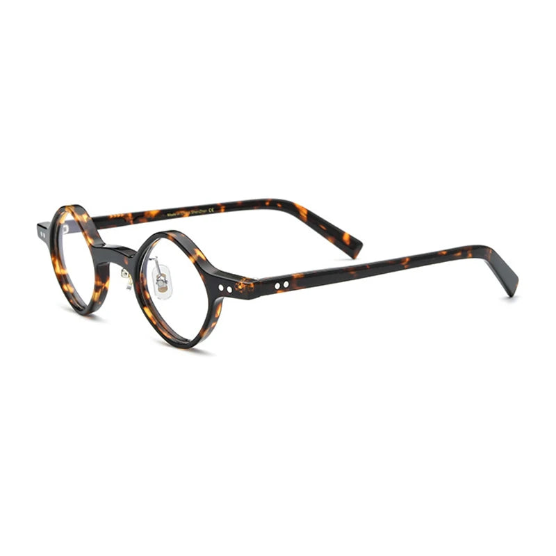 Acetate Patchwork Round Prescription Eyeglasses