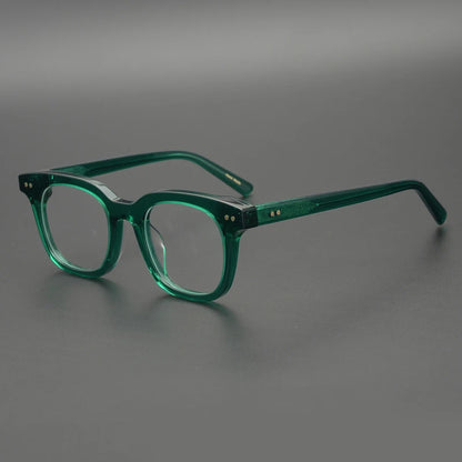 Acetate Emerald Square Prescription Eyeglasses | Retro Optical Frame for Rx Lenses – CINILY UK
