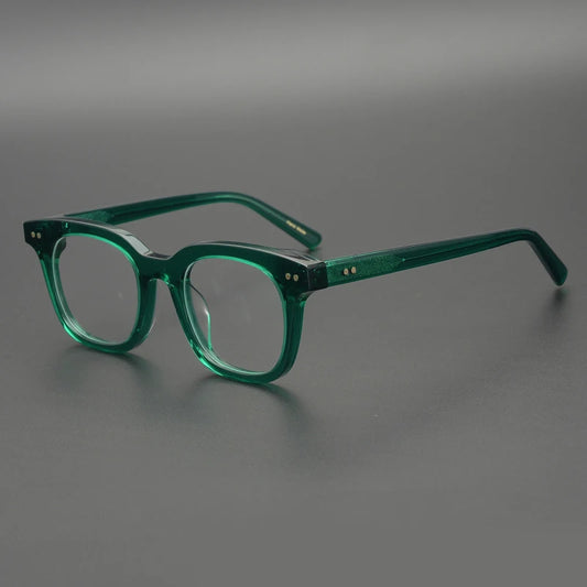 Acetate Emerald Square Prescription Eyeglasses | Retro Optical Frame for Rx Lenses – CINILY UK