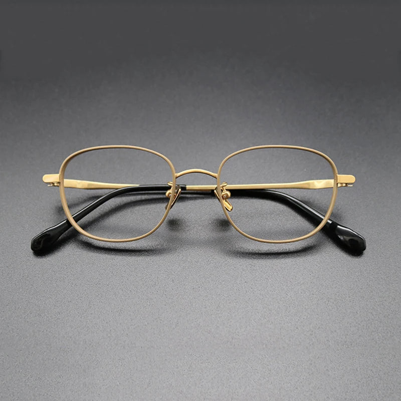 Titanium Blue Square Prescription Eyeglasses | Lightweight Retro Rx Glasses – CINILY UK - Gold