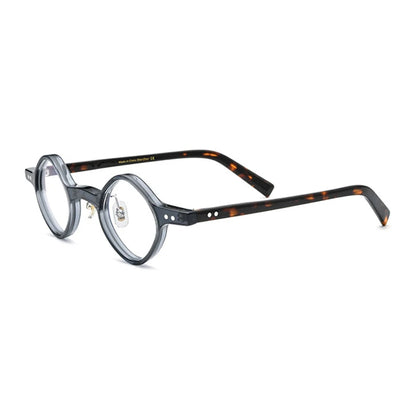 Acetate Patchwork Round Prescription Eyeglasses | Retro Designer Optical Frames – CINILY UK additional product view