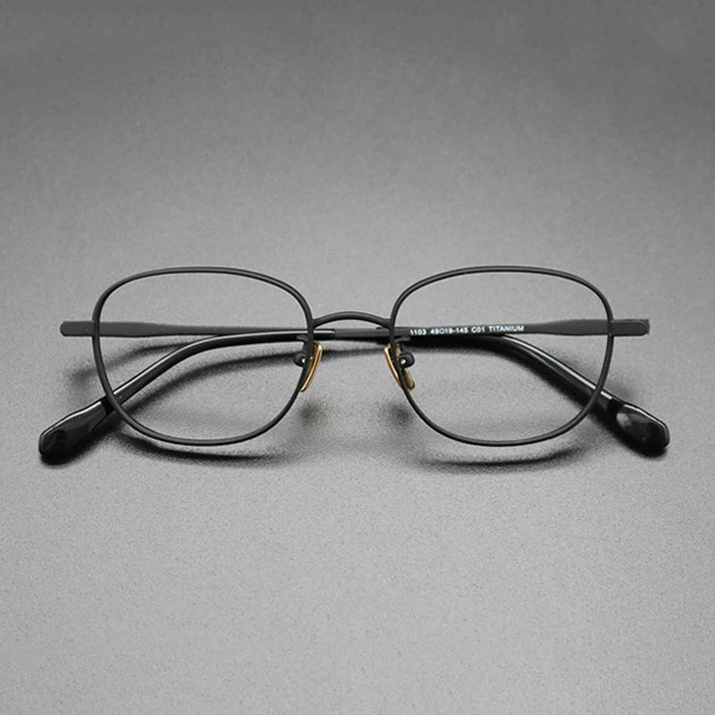 Titanium Blue Square Prescription Eyeglasses