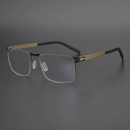 Titanium Screwless Square Prescription Eyeglasses | Lightweight Designer Rx Glasses – CINILY UK side view