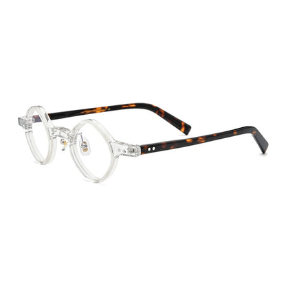 Acetate Patchwork Round Prescription Eyeglasses | Retro Designer Optical Frames – CINILY UK additional product view