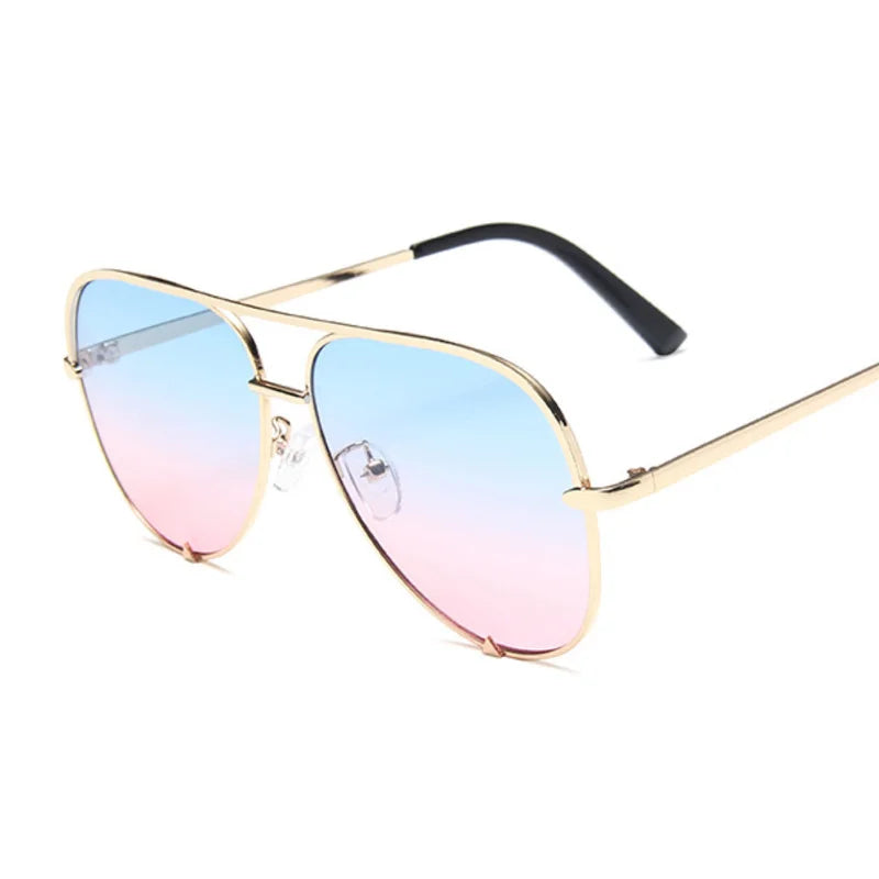 Aviator Gradient Mirror Sunglasses | Retro Women’s Driver Shades – CINILY UK - Blue-pink