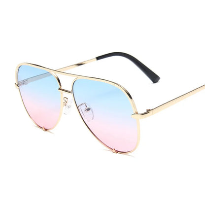 Aviator Gradient Mirror Sunglasses | Retro Women’s Driver Shades – CINILY UK side view