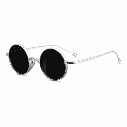 Ultra-Light Pure Titanium Polarised Vintage Small Round Sunglasses side view