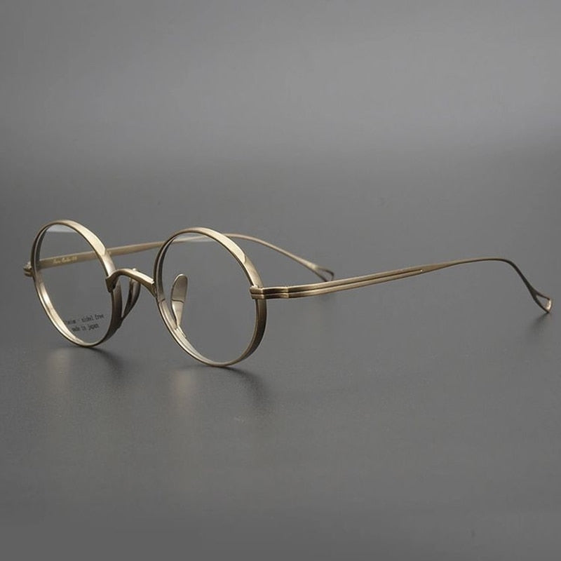 Japanese Handmade Pure Titanium Retro Round Prescription Glasses Frame additional product view