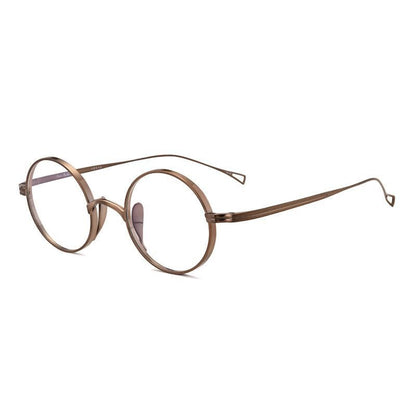 Japanese Handmade Pure Titanium Retro Round Prescription Glasses Frame frame detail