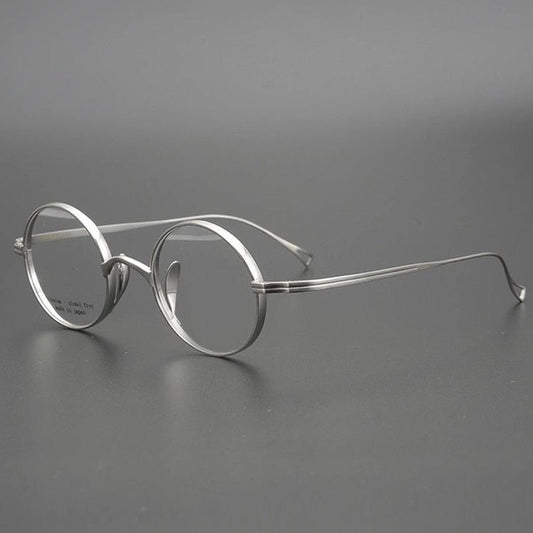 Japanese Handmade Pure Titanium Retro Round Prescription Glasses Frame in John Lennon Style