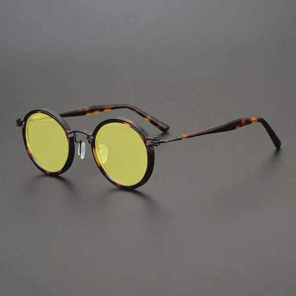 Vintage Round Polarised Sunglasses UV400 with Titanium Detail additional product view