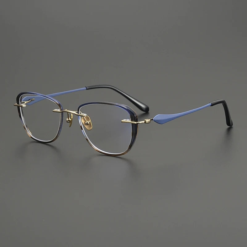 Titanium Tortoise Cat Eye Eyeglasses