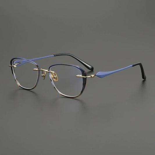 Titanium Tortoise Cat Eye Eyeglasses