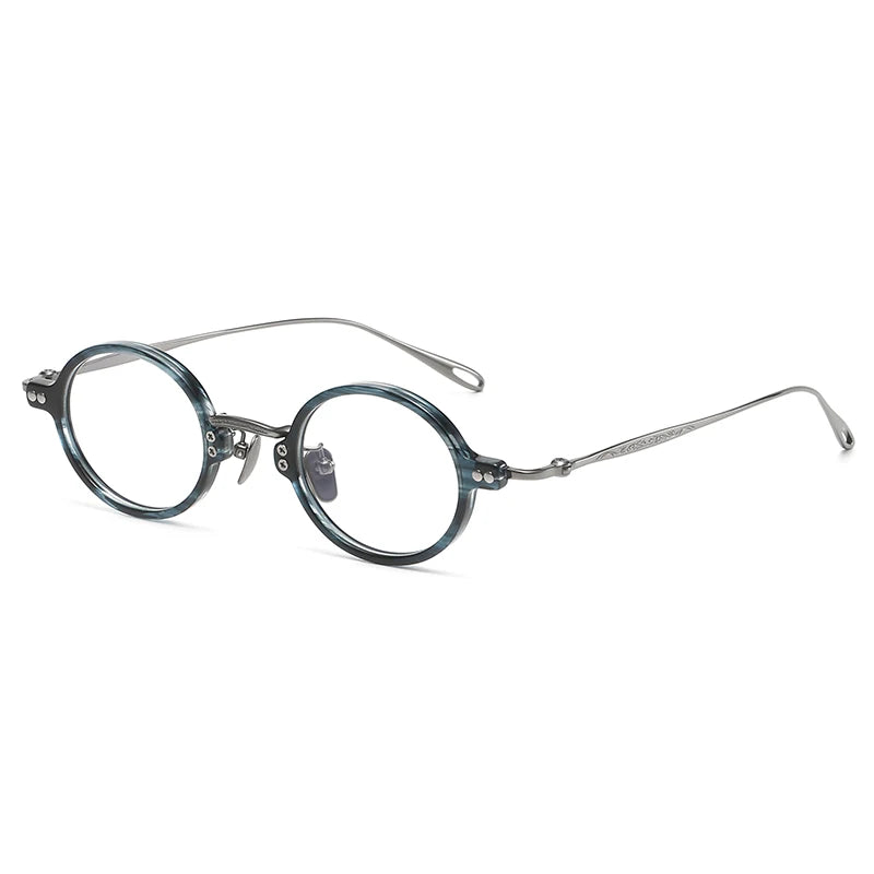 Petite Titanium Acetate Round Prescription Eyeglasses | Ultra-Light Optical Frame for Rx Lenses – CINILY UK - Olive Green