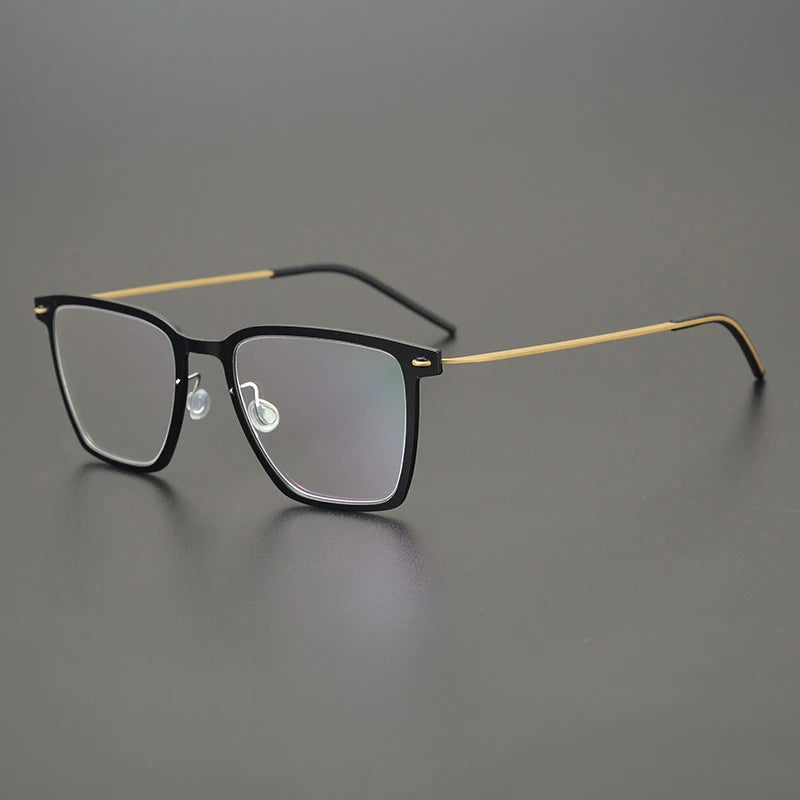 Transparent Titanium Square Eyeglasses