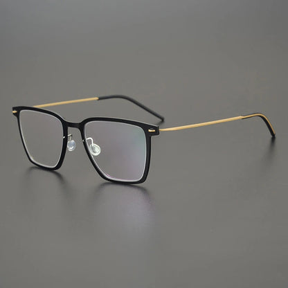 Transparent Titanium Square Eyeglasses
