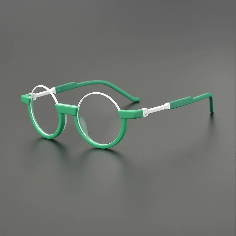 Acetate Green Round Eyeglasses