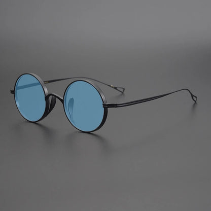 Ultra-Light Pure Titanium Polarised Vintage Small Round Sunglasses
