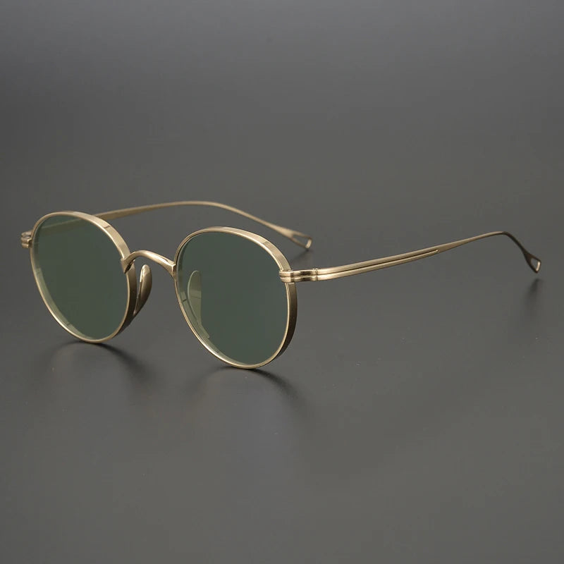 Ultra-Light Pure Titanium Polarised Sunglasses | Vintage Round - Gold