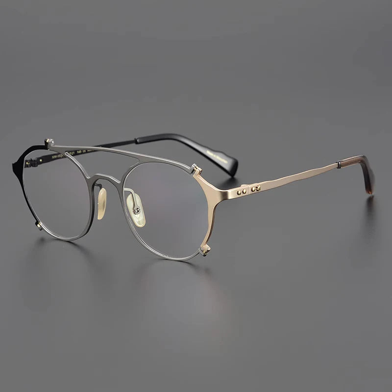 Japanese Titanium Browline Pilot Eyeglasses