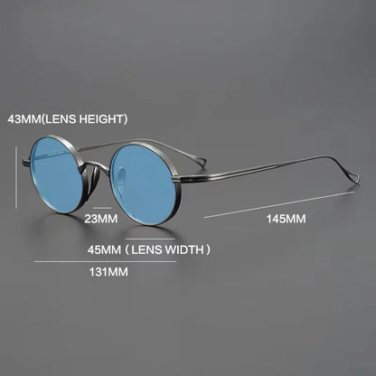 Ultra-Light Pure Titanium Polarised Vintage Small Round Sunglasses temple detail