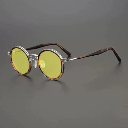 Vintage Round Polarised Sunglasses UV400 with Titanium Detail additional product view
