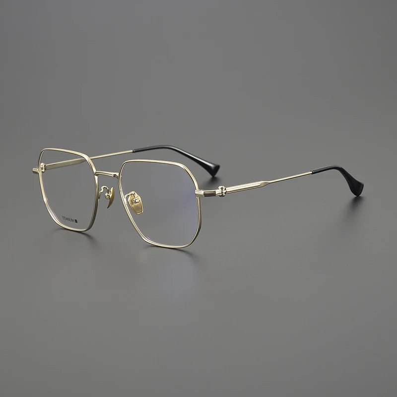 Titanium Oversized Geometric Eyeglasses
