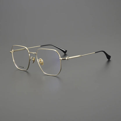 Titanium Oversized Geometric Prescription Eyeglasses | Ultra-Light Optical Frame for Rx Lenses – CINILY UK front view