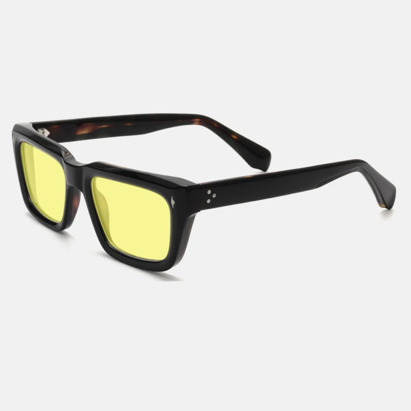 Vintage Thick Acetate Polarised Sunglasses | UV400 | Retro Square - Tortoise