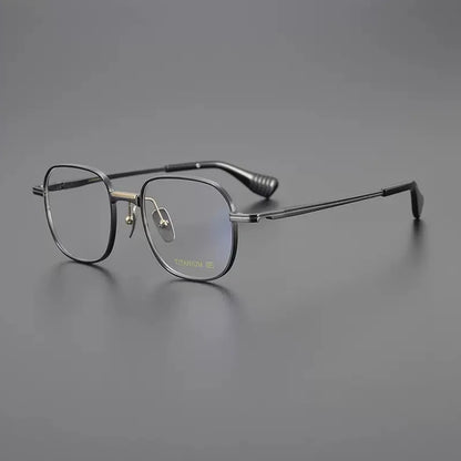 Titanium Geometric Square Eyeglasses
