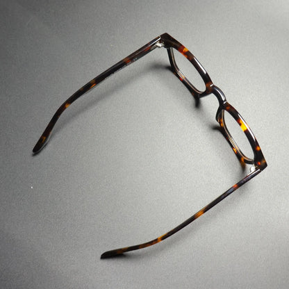Vintage Handmade Square Acetate Glasses Frame Lightweight front view