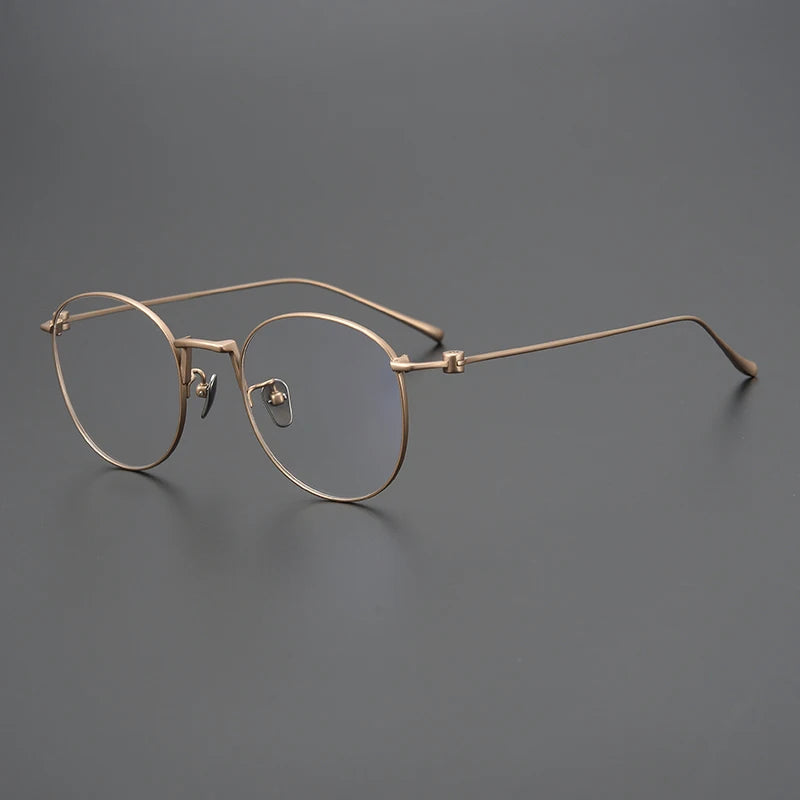 Titanium Wire Round Prescription Eyeglasses | Ultra-Light Optical Frame for Rx Lenses – CINILY UK - Gold