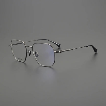 Titanium Oversized Geometric Prescription Eyeglasses | Ultra-Light Optical Frame for Rx Lenses – CINILY UK frame detail