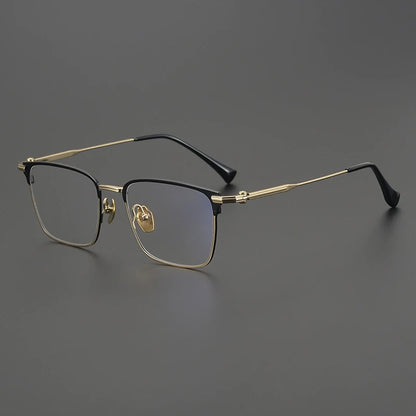 Titanium Large Square Eyeglasses