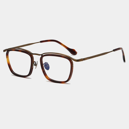Titanium Acetate Square Prescription Eyeglasses | Affordable Retro Rx Glasses – CINILY UK frame detail