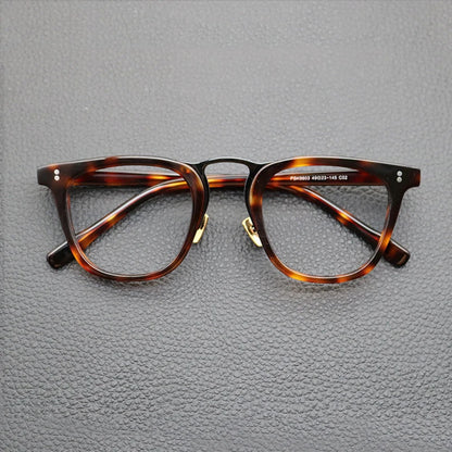 Acetate Green Patchwork Square Eyeglasses