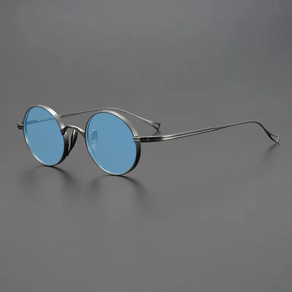 Ultra-Light Pure Titanium Polarised Vintage Small Round Sunglasses additional product view