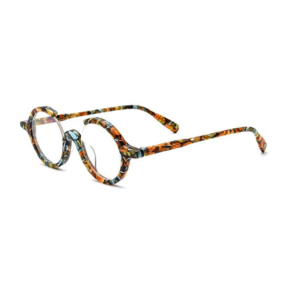 Acetate Round Prescription Eyeglasses | Bold Designer Rx Glasses – CINILY UK