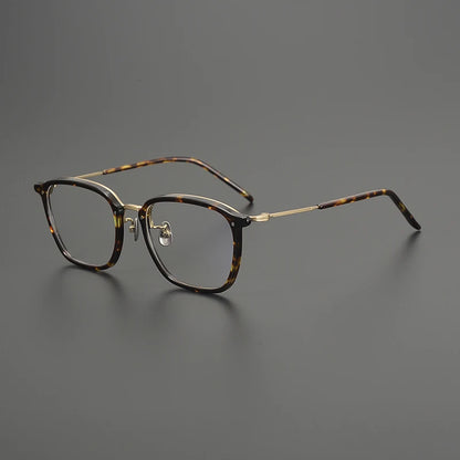 Titanium Geometric Square Prescription Eyeglasses | Ultra-Light Designer Rx Glasses – CINILY UK frame detail